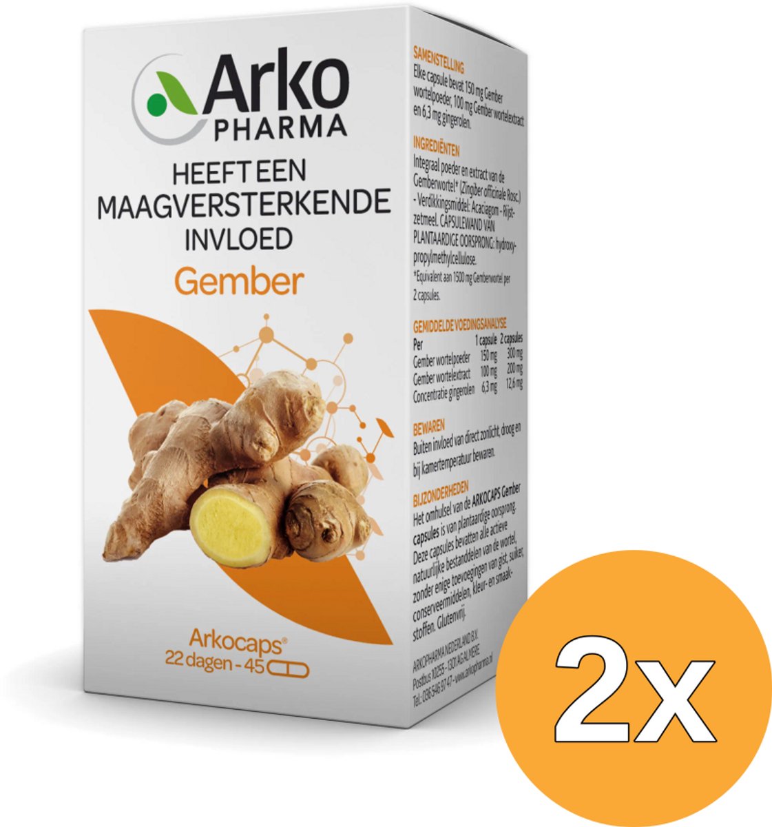 2x Arkocaps Gember Bio (45 capsules)