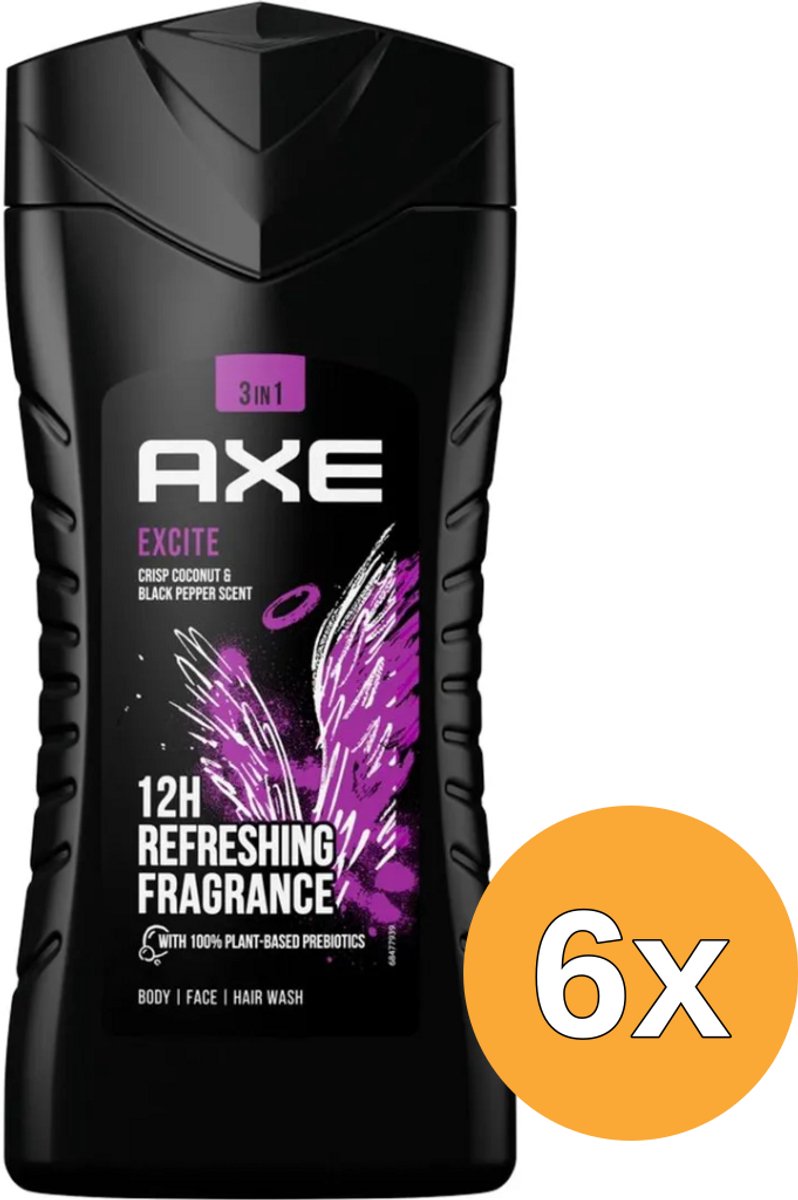 6x Axe Shower gel excite (250 ml)