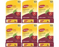 Carmex Fresh Cherry - Lippenbalsem - SPF 15, Kersen, 6-pack
