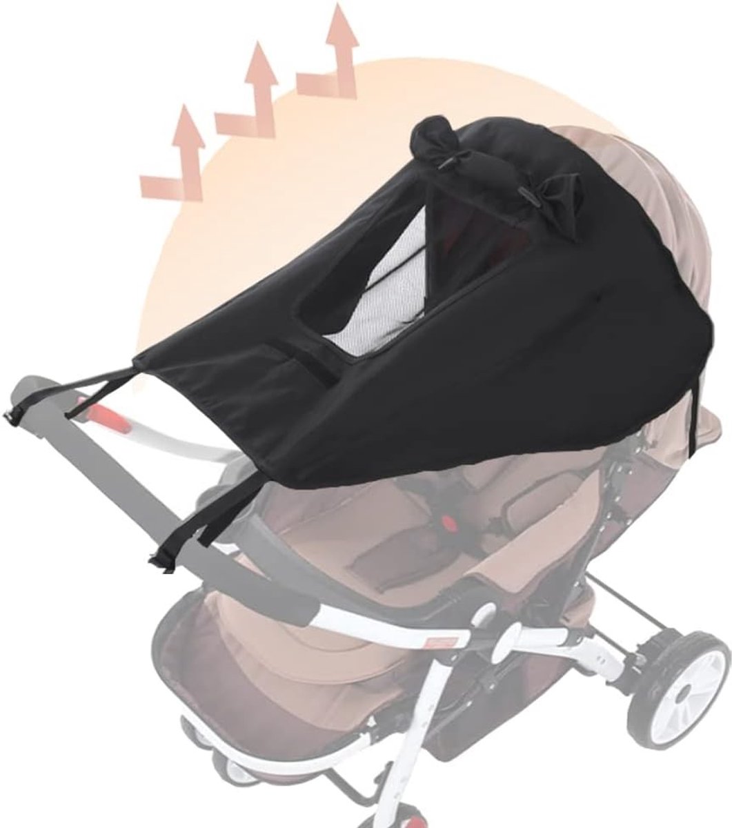 Verstelbare en Opvouwbare Zonnekap voor Buggy's met UV-bescherming, Waterdicht en Met Kijkvenster voor Peuters