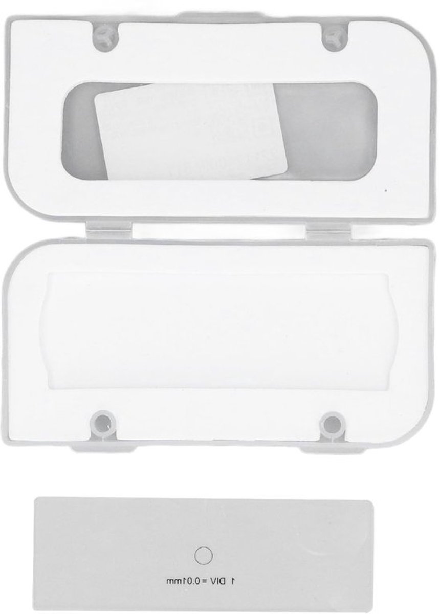 Podiummicrometer 0,01 Mm - Diktemeter - Microscoopkalibratie - Schokabsorberend - Precisie-instrument - 75 mm x 25 mm x 1 mm - Micrometer