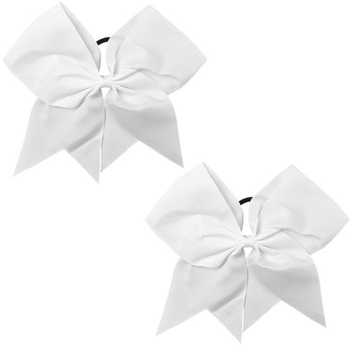 2 Stuks Witte Haar Scrunchies met Strik voor Vrouwen