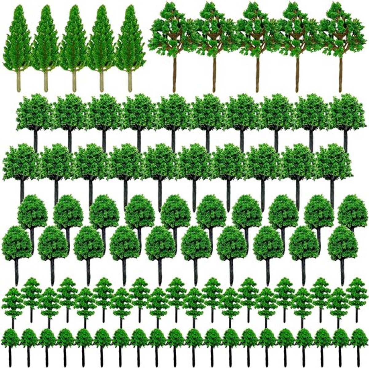 90 Stuks Modelbouw Bomen 3~7.5cm voor Modelbouw, Tuin Decoratie en Landschapsmodellering