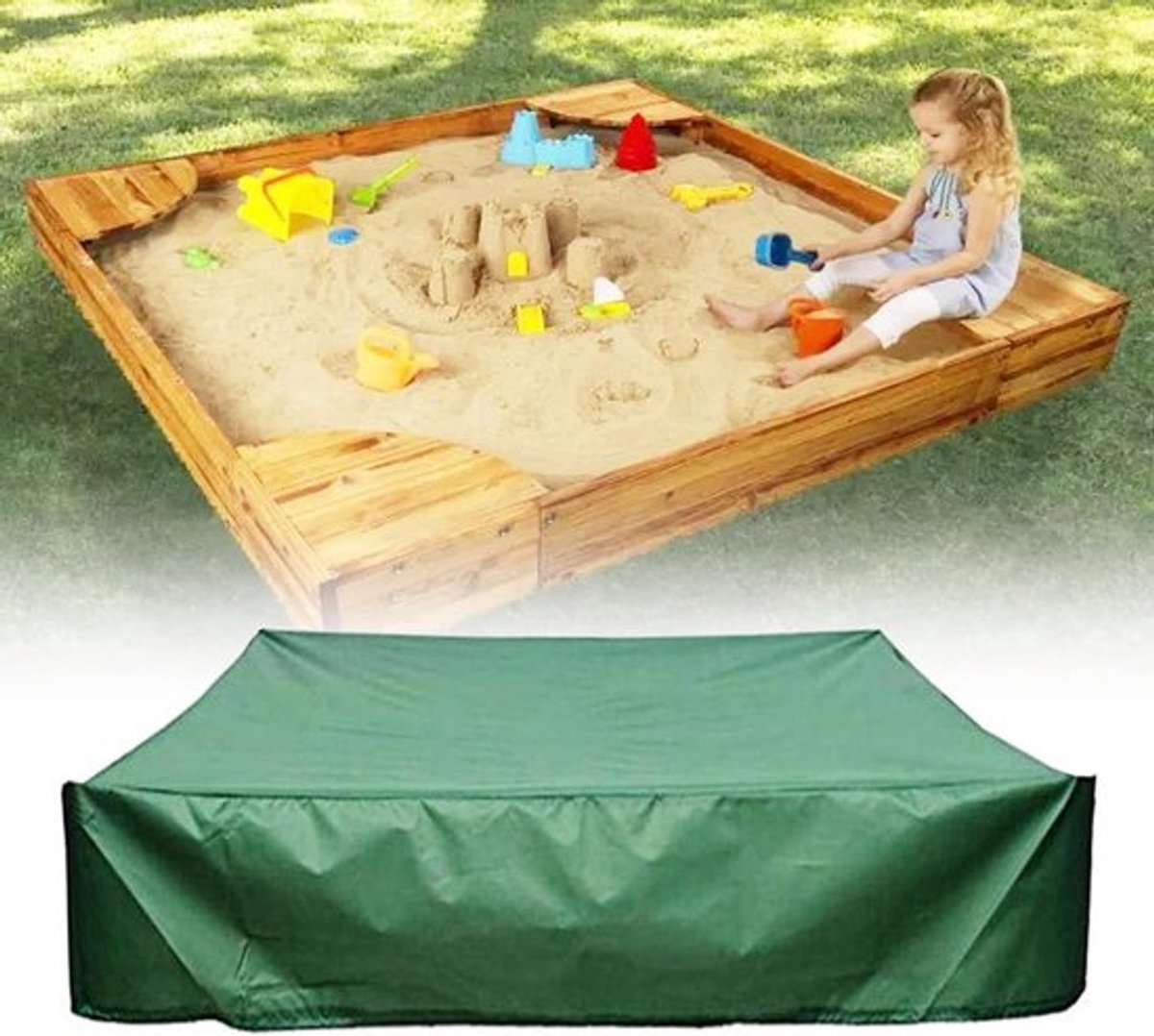 Zandbakafdekking waterdicht - Beschermhoes voor zandbak - Universeel dekzeil - Strandpark speelgoed accessoire - 150 x 150 cm