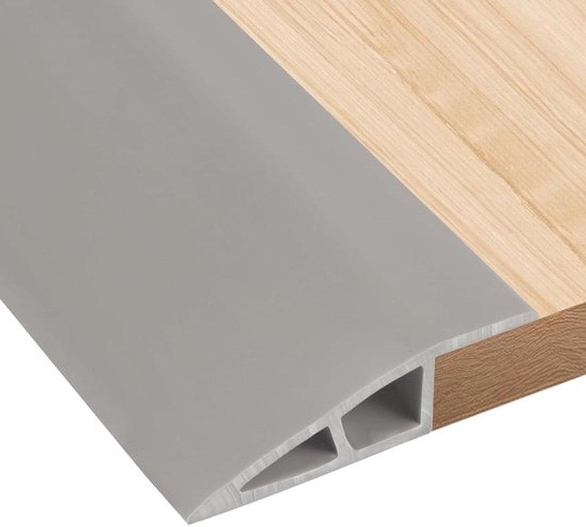 PVC Rubber Rolstoel Ramp Zelfklevend 1M - Drempel Reducer - Deur Vloer Drempel Overgangsstrip - Drempel-Moldings Trim - Deuropeningen Tapijt Vloer - Tegel Edge Scooter - Grijs 1,5 cm