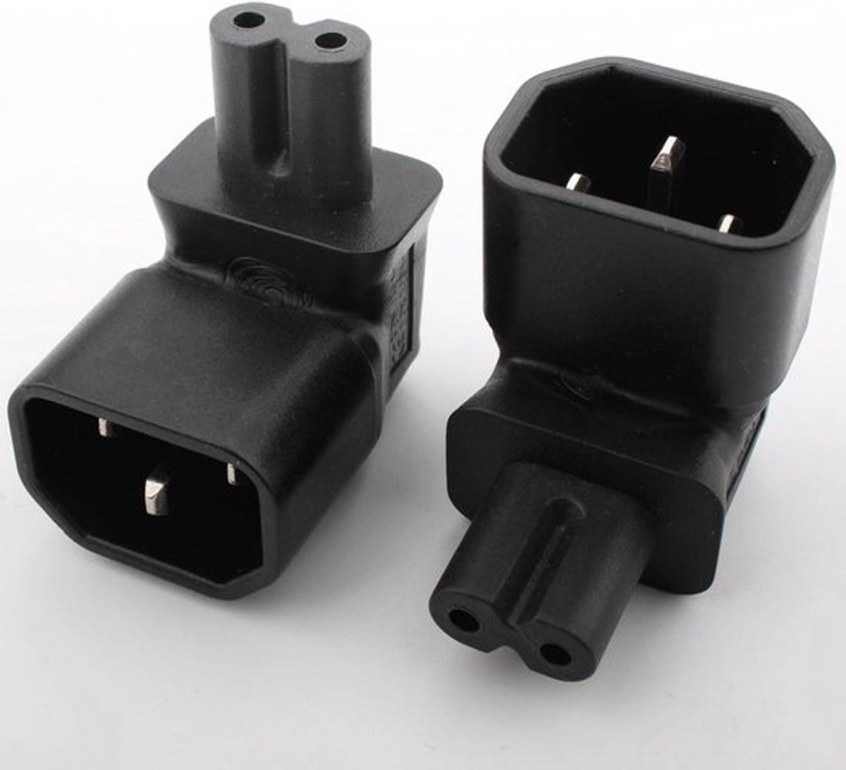 Power-extensiekabelset 2 stuks IEC 320 C14 naar C7 stekker en bus socket - zwart, 3-polig, duurzaam en flexibel