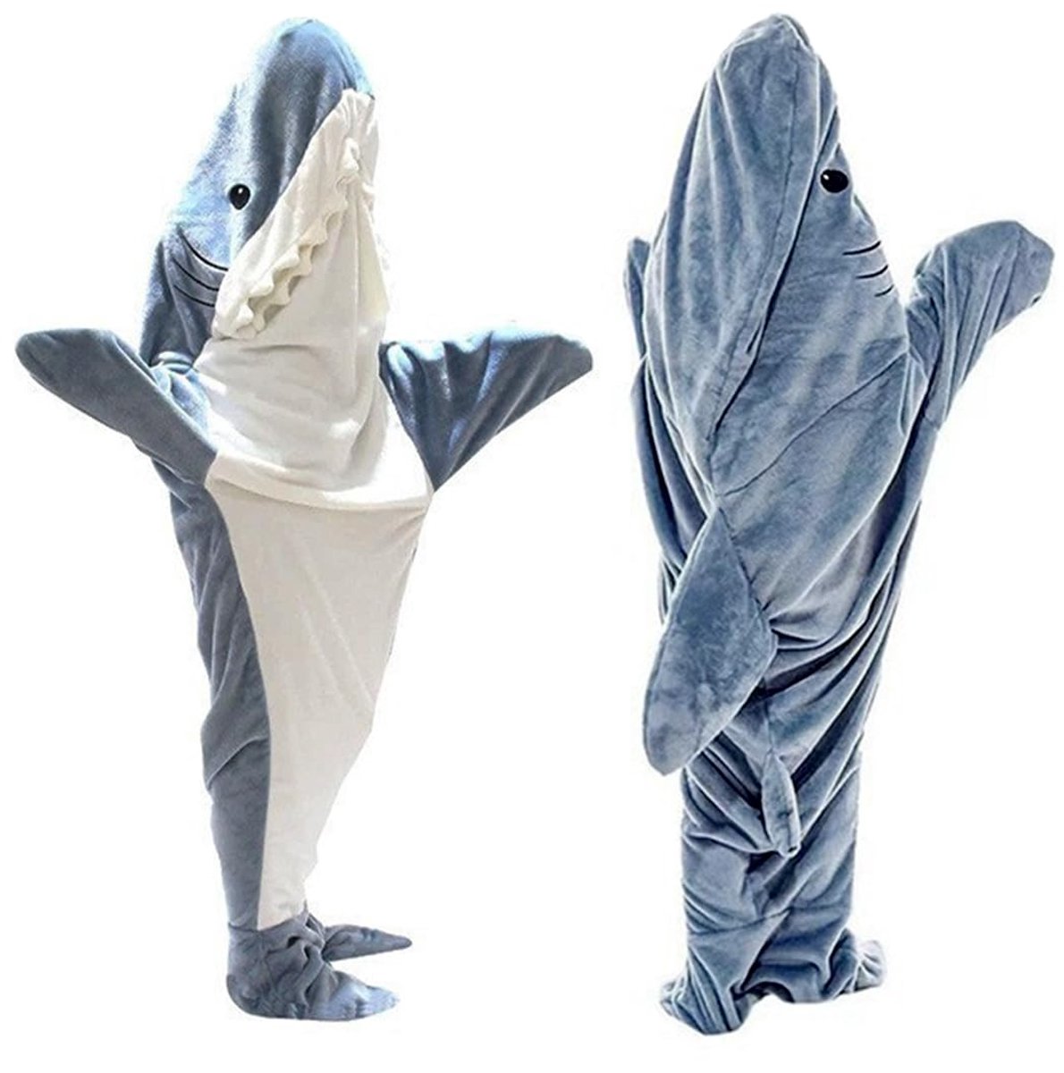SnelShoppen - Draagbare slaapzak XL voor kinderen, haai-slaapzak, comfortabel en warm, ideaal voor feesten, camping, tuin en logeerpartijen, trendy on