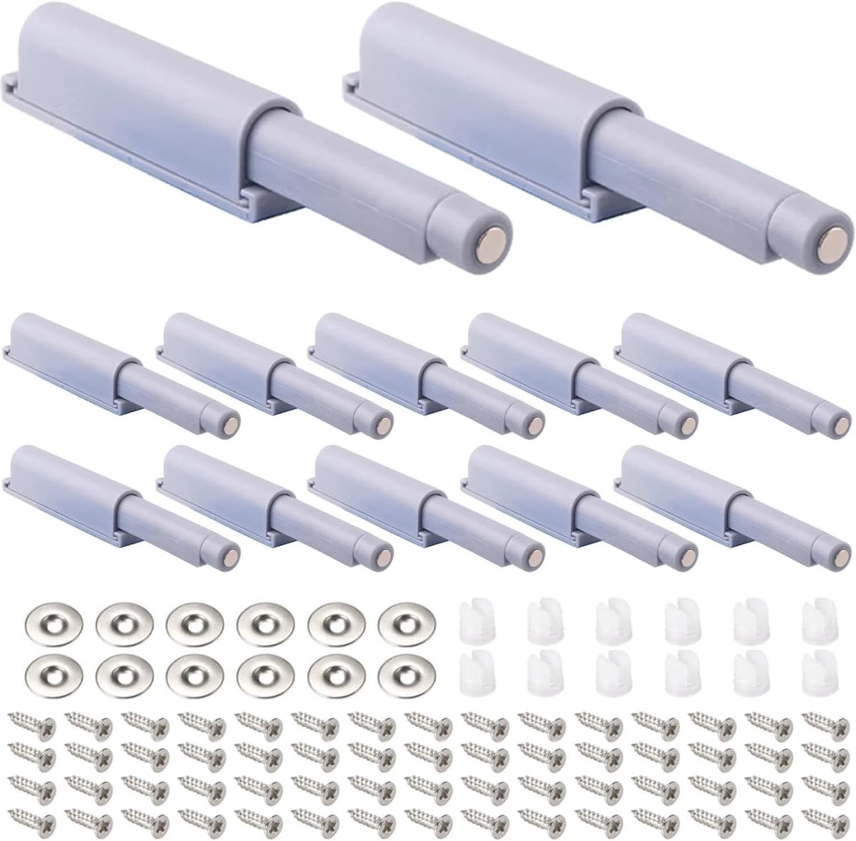 12 Stuks Push to Open Deurslot, Magnetische Push Locks voor Verborgen Deuren, Keukenkasten en RV Lades