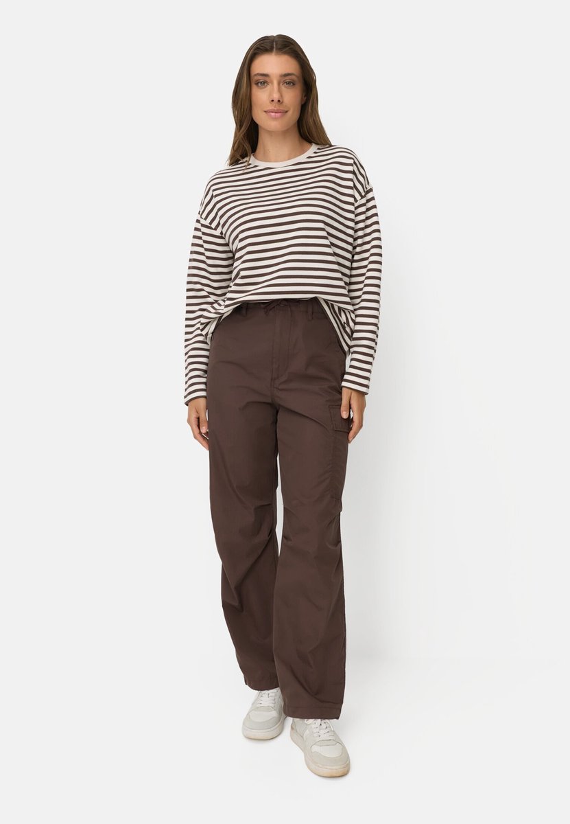 camel active Sweatshirt van een katoenmix - Maat womenswear-XS - Bruin