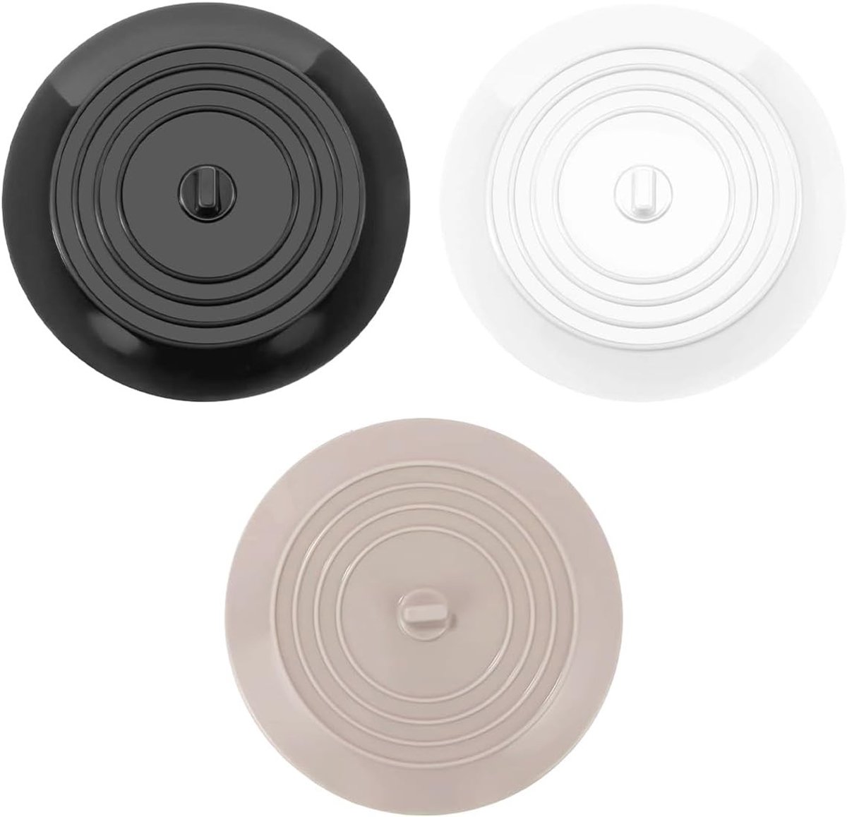 Set van 3 Universele Siliconen Afvoerstoppen van 15 cm - Ideaal voor Badkuip, Douche en Wastafel, Flexibele en Duurzame Afvoeroplossing