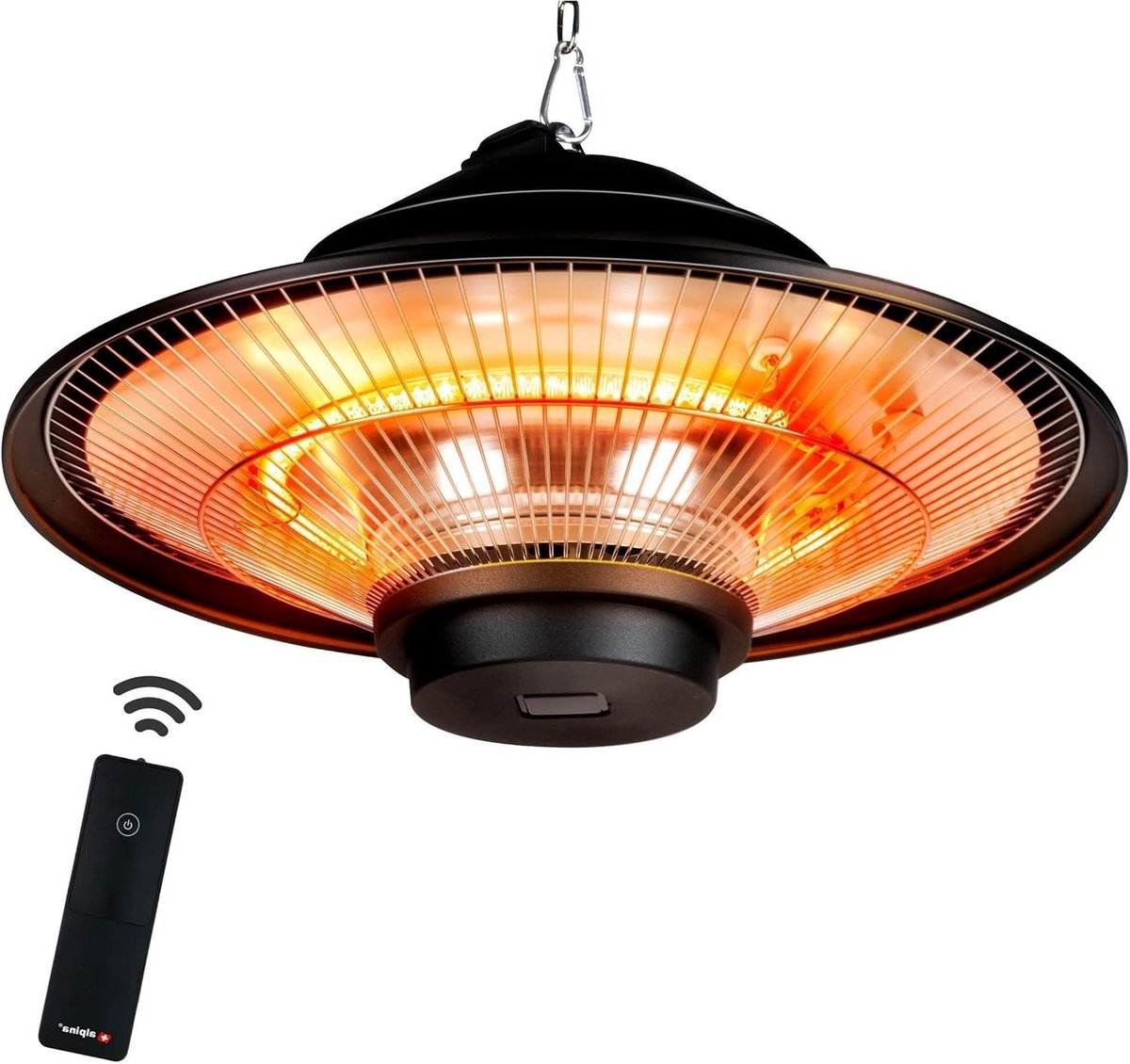 Terrasverwarmer - Elektrische Heater - Buiten Zitten - Directe Warmte - Ø47.5 cm - Zwart