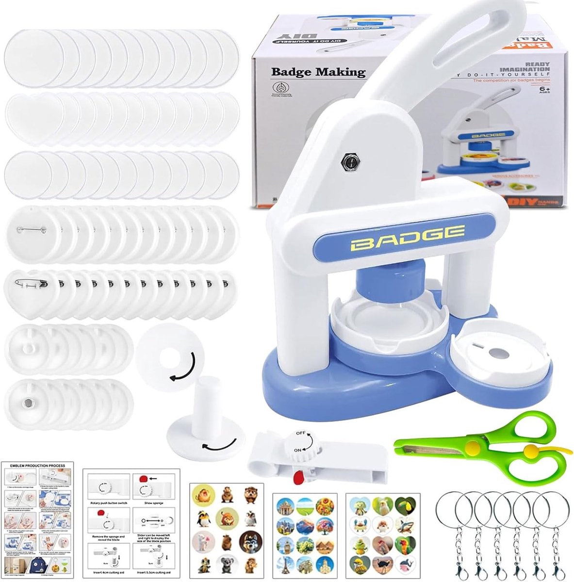Badge Machine 3 in 1 - Professionele Badge Maker met Mallen en Snijder voor DIY Badges en Buttons