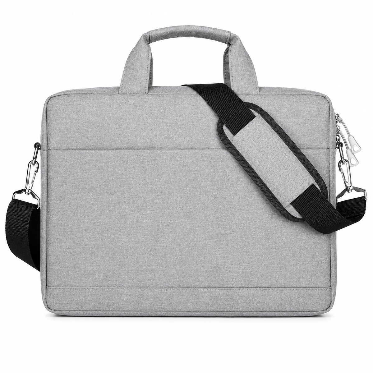 VHV - Laptoptas 15,6 Inch - Waterafstotende Schoudertas met Gewatteerd Laptopvak en Bagageband - Voor Werk, School en Reizen - Grijs