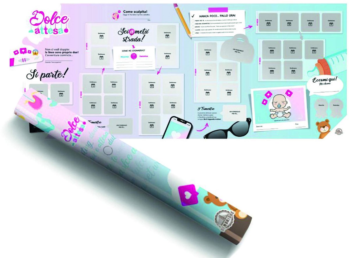 SnelShoppen - Benbridge Zwangerschapskalender Scratch Sweet Warten | Cadeau-idee voor aanstaande moeders | Made in Italy | Uniek en persoonlijk gesche