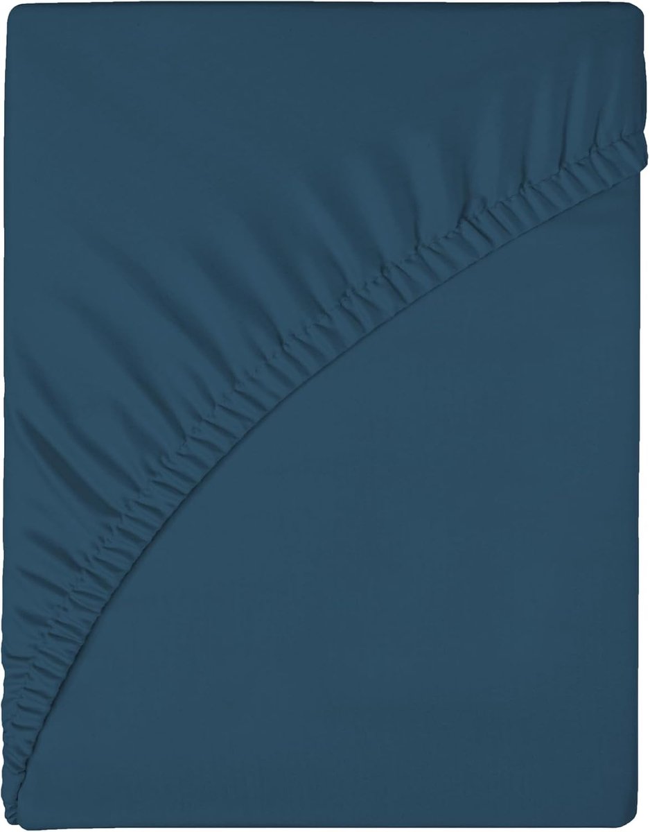SnelShoppen - Hoeslaken 160 x 200 x 25 cm, Donkerblauw Microvezel, Krimpt en Vervaagt Niet, Perfect voor Bedden, Kamers, Logies, en Feest