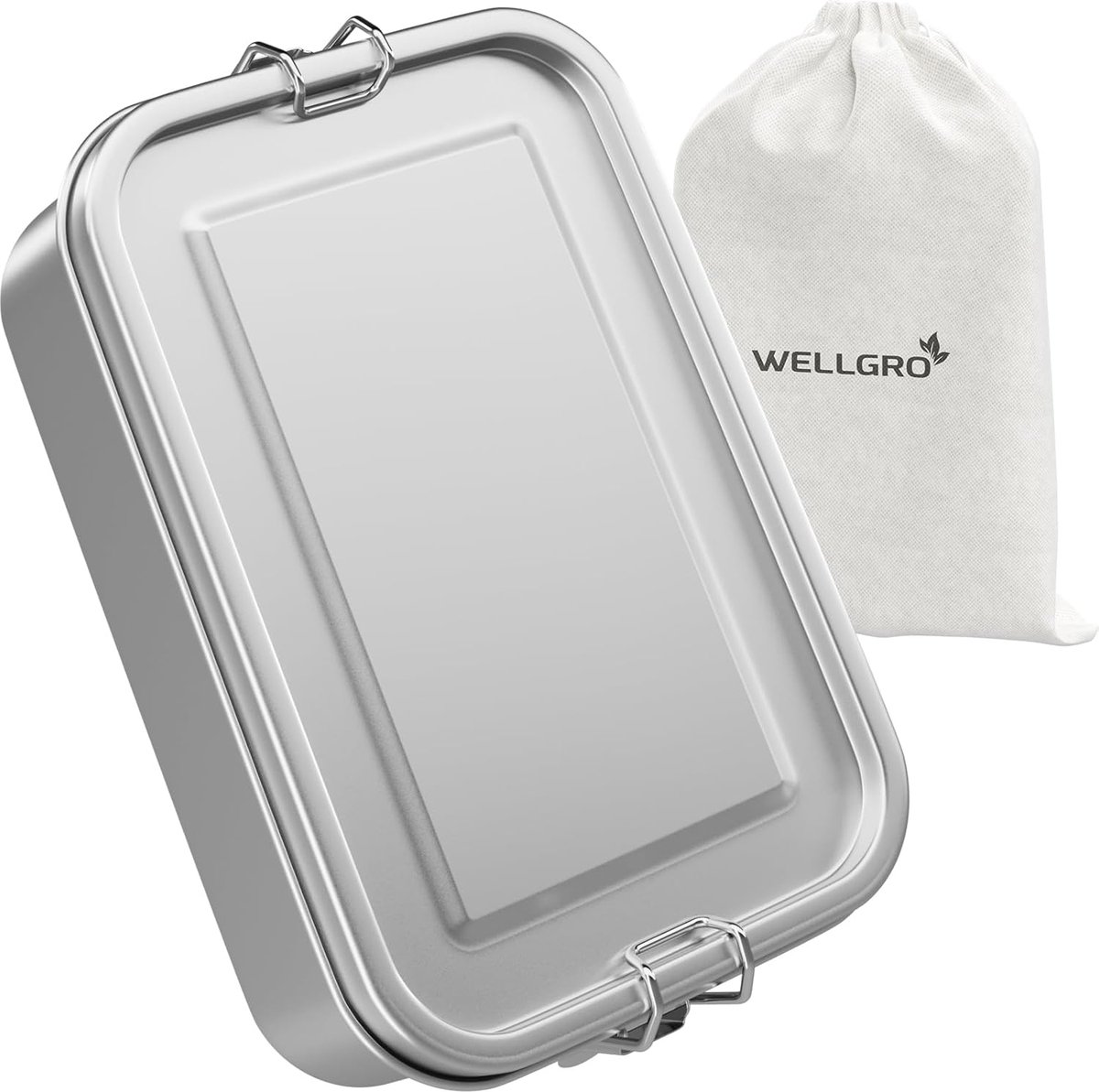 SnelShoppen - RVS Lunchboxen Set - Vierkante Metaal Cans 550ml, 850ml, 1400ml, 2400ml - Lekvrij, Duurzaam, Ideaal voor School, Werk, Buiten, Picknicks