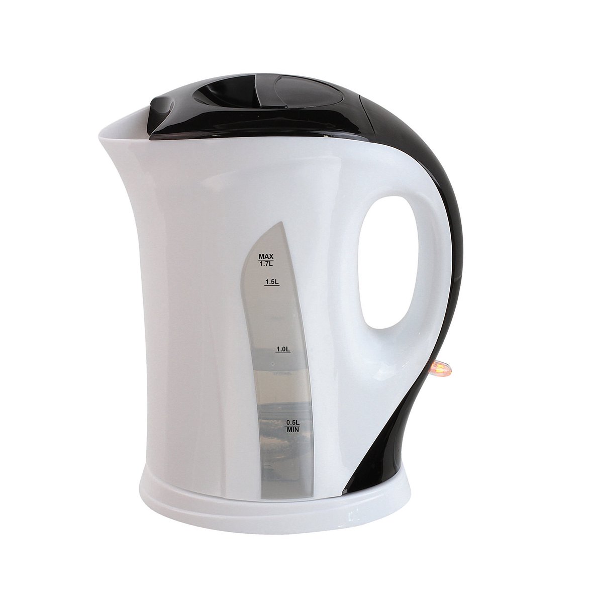 SnelShoppen - Draadloze Elektrische Waterkoker 1.7L Wit/Zwart - Snel Koken - Ideaal voor Keuken, Camping & Thuis Gebruik - Sterke 2200W Vermogen