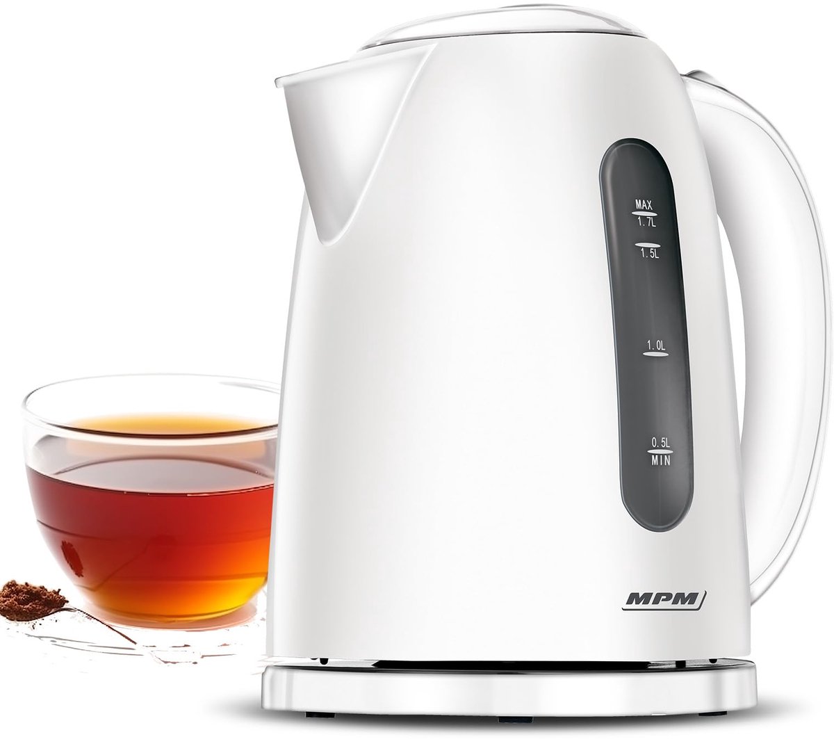 SnelShoppen - Draadloze Elektrische Waterkoker 1,7L - Hittebestendig Polymeer - 2200W - BPA-vrij - Zwart - Ideaal voor Keuken, Camping en Feest