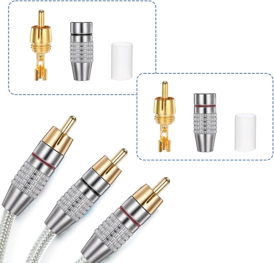 12 Stuks RCA Loodverbindingen voor Audio- en Videoapparatuur, Hoge Kwaliteit en Betrouwbaarheid — afbeelding 2