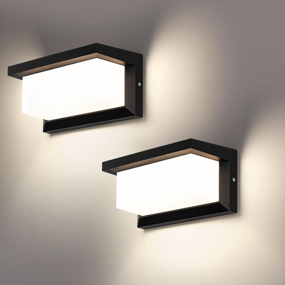 LED Wandleuchte Outdoor 2 Pieces 18W IP66 Waterproof Outdoor Lamp Outdoor Lighting Wall Rectangular Wall Lamp Aluminum - ShopVlot
