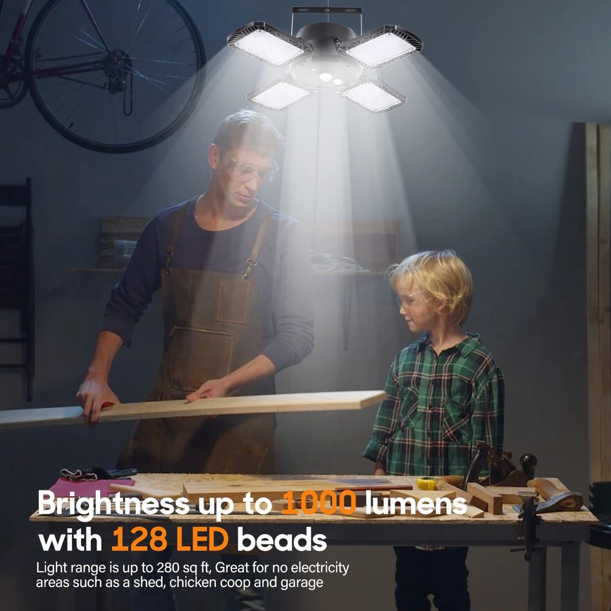 SnelShoppen - Solarlampen voor Buiten met Afstandsbediening, Hanglamp op Zonne-Energie, 128 LEDs, 4400 mAh Batterij, 5 m Kabel, IP65 Waterdicht, Beweg