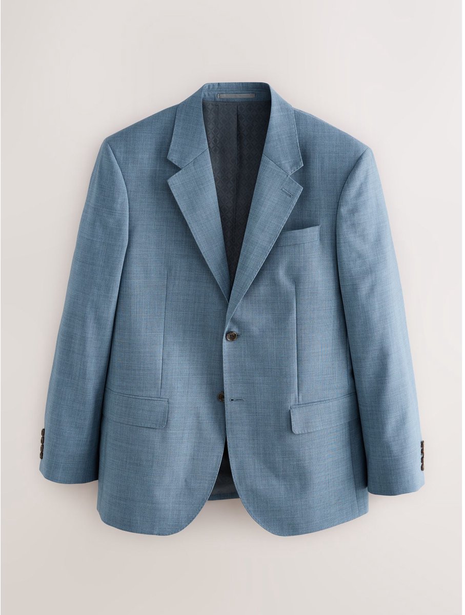 Next - Heren - Normale Pasvorm - Signature Nova Fides 100% Italian Wool Suit Jacket - Regular - Blauw