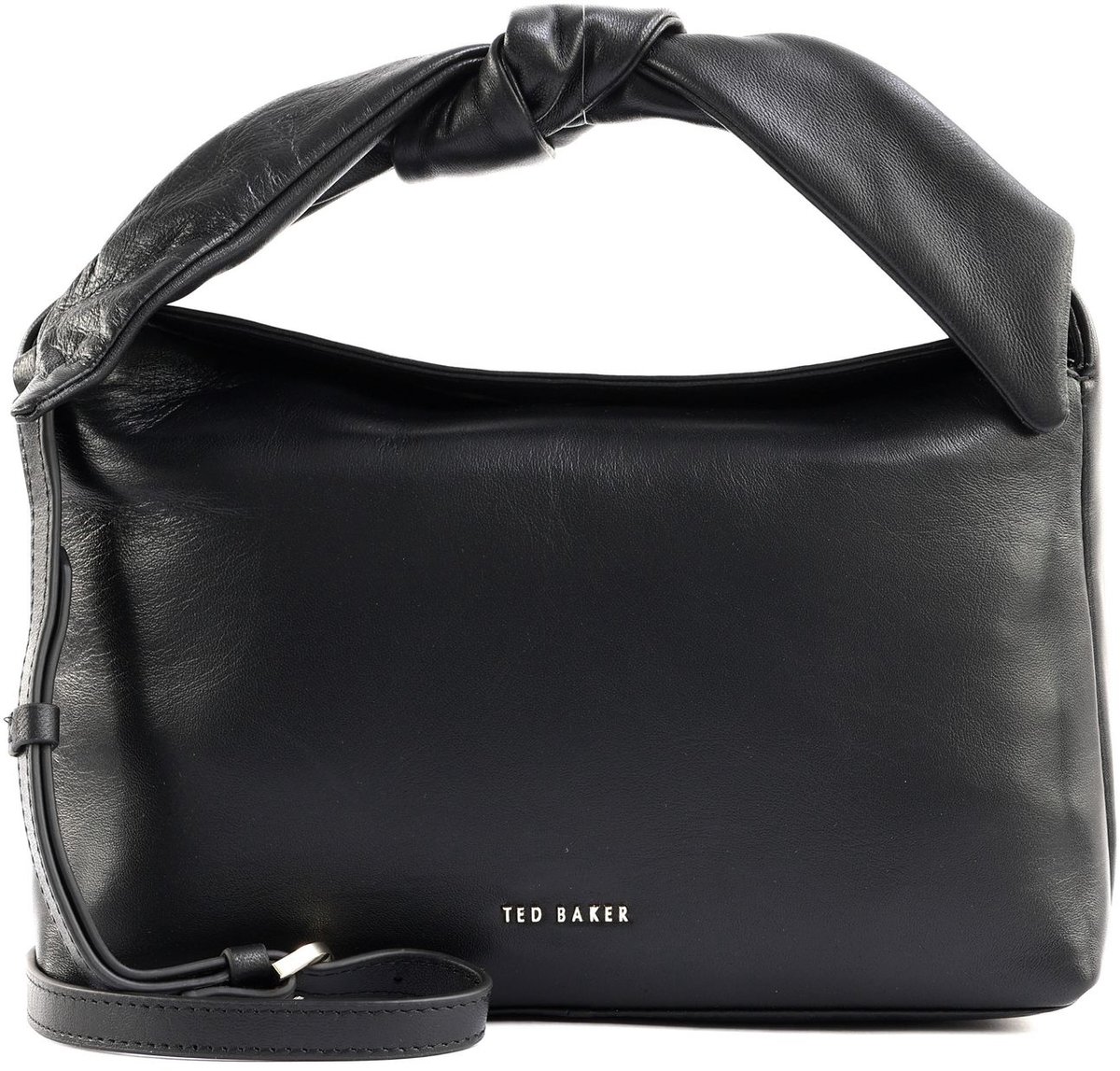Ted Baker Leren schoudertas handtas Nyaal Soft Knot Bow leather Shoulder Bag Black zwart