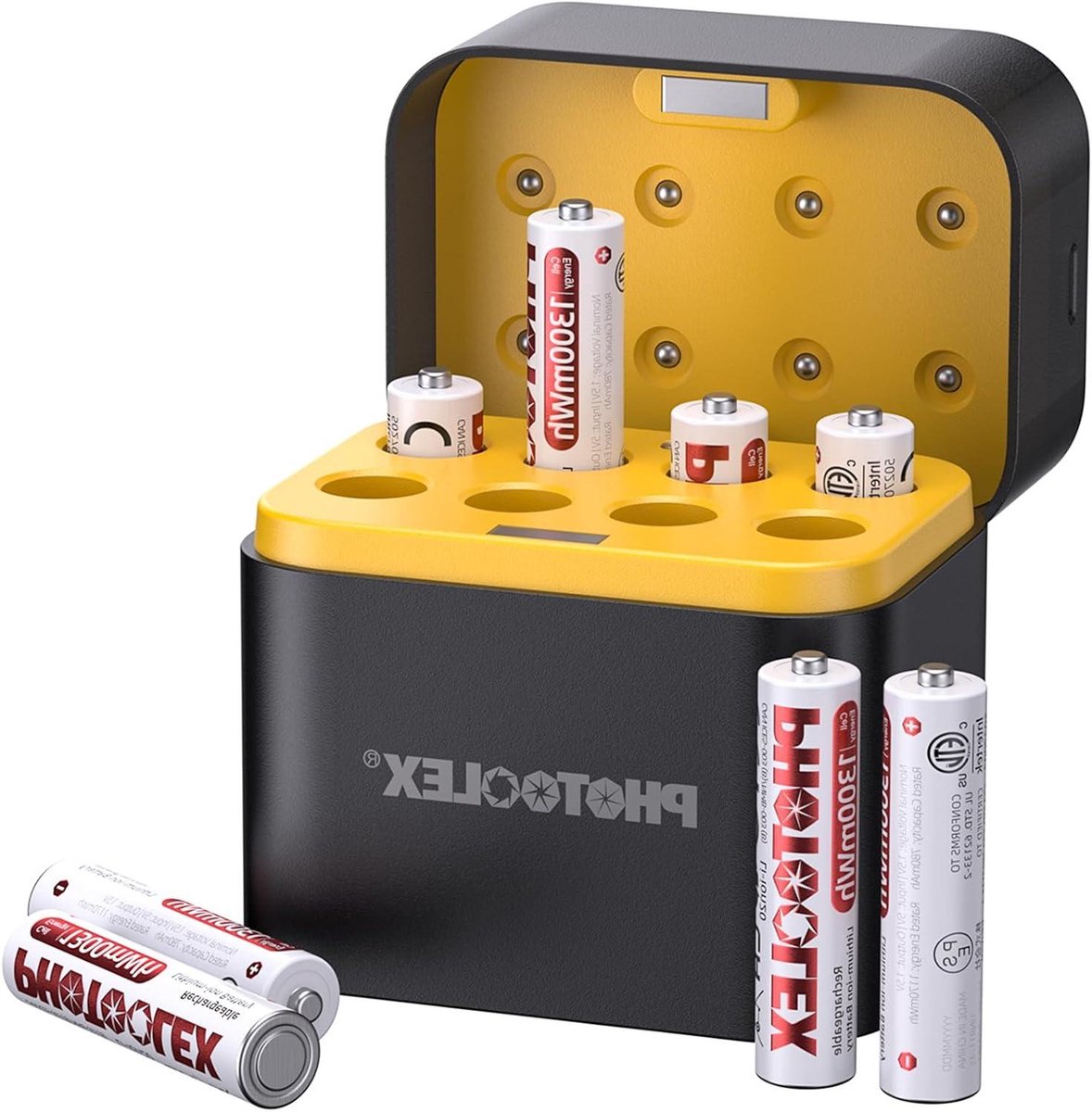 Oplaadbare Batterijen - AAA Batterijen - Apparaten Voeden - Snelle Oplader - 8 Stuks - Zwart