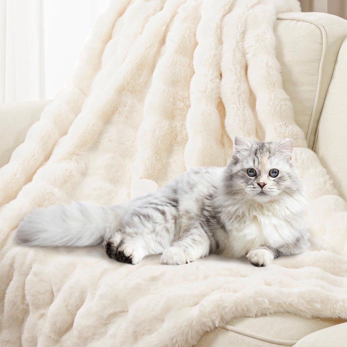 Cuddly Blanket 152 x 203 cm - Fluffy Konijnenfleece - Warm en Zacht - Perfect voor de Bank - ShopVlot
