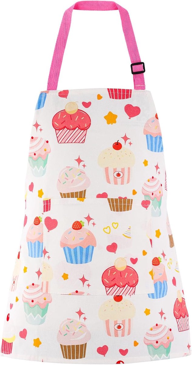 KIMMAX Children's Apron 100% Cotton Universal Apron with Pockets for Kids Toddlers Suitable for Cooking Baking - ShopVlot