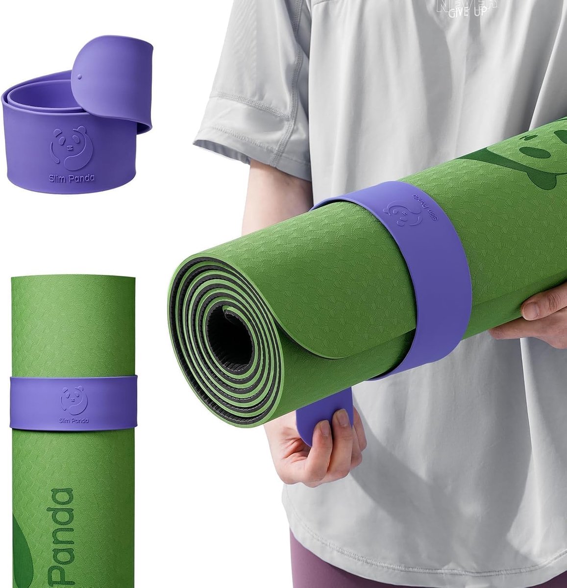 Yoga mat band - paars - houdt yoga mat strak gerold - ideaal voor onderweg - SnelShoppen