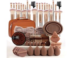 40 Pieces Makeup Brushes Professional Face Care Set Makeup Brush Set for Women with Beauty Sponges Storage Bag - ShopVlot