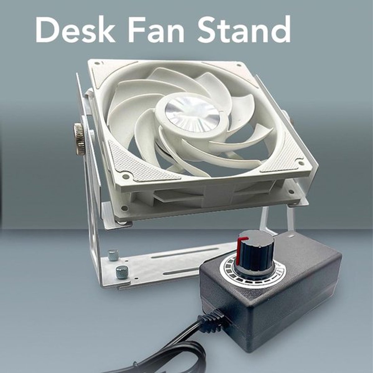 360 Graden Draaibare Ventilatorstandaard met Beugel - Geschikt voor 120 mm en 140 mm Ventilatoren - Multifunctioneel Ontwerp - Wit