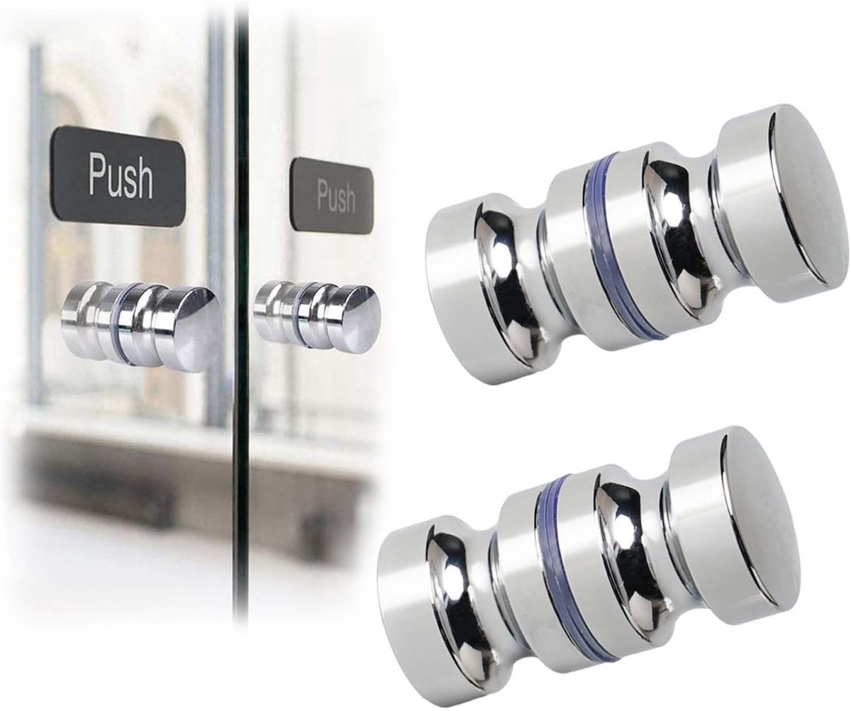 Set van 2 douchehandgrepen, 30 mm eenzijdig, aluminium handgrepen voor glazen douchedeuren, eenvoudig te monteren en duurzaam