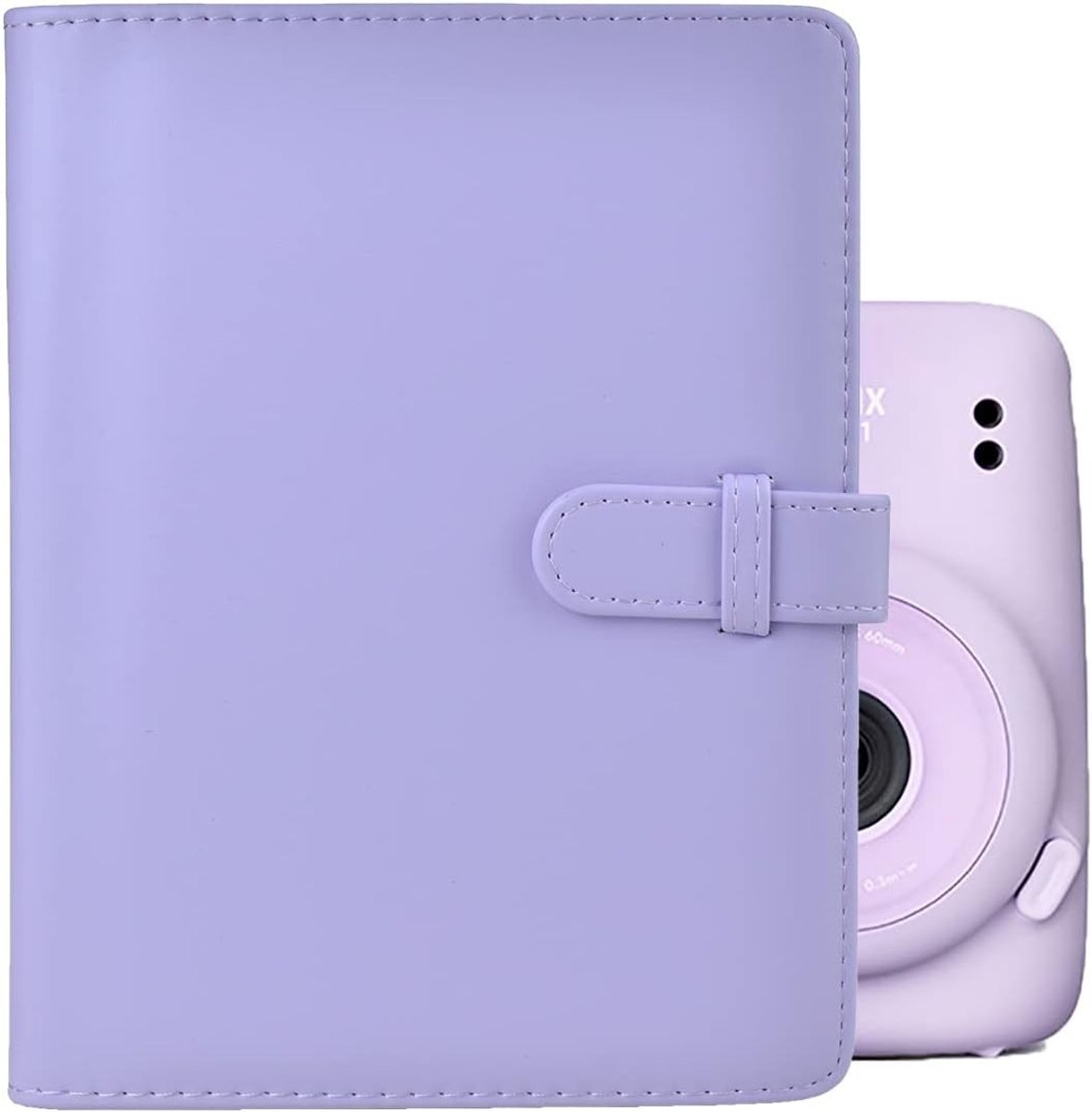256 Pockets Fotoalbum voor 3" Film - Geschikt voor Fuji Instax Mini Camera's - PU Leer, Paars