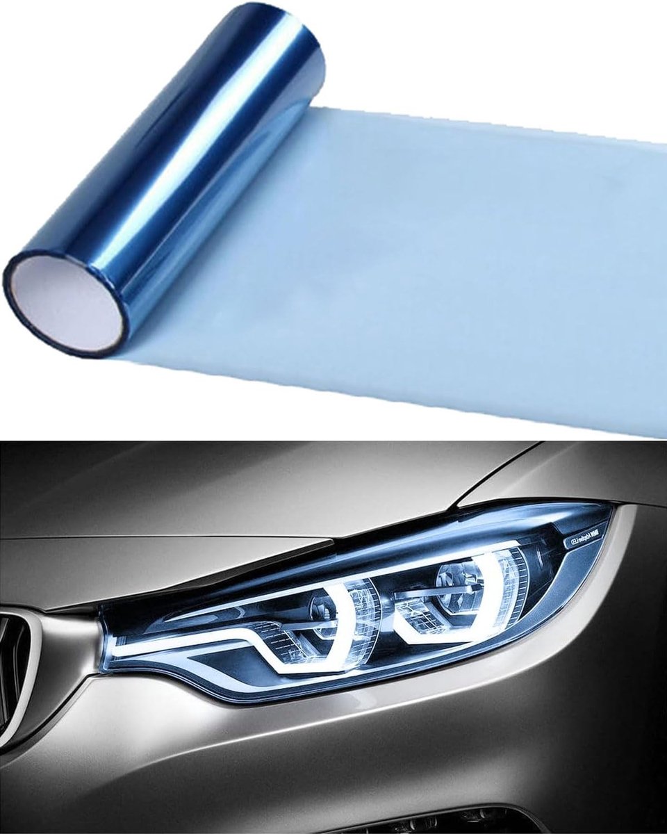 1 Roll Headlight Film, Tinted Car Tail Light Blue Protective Film, Can Be Cut to Size, Self-Adhesive Headlights and - ShopVlot