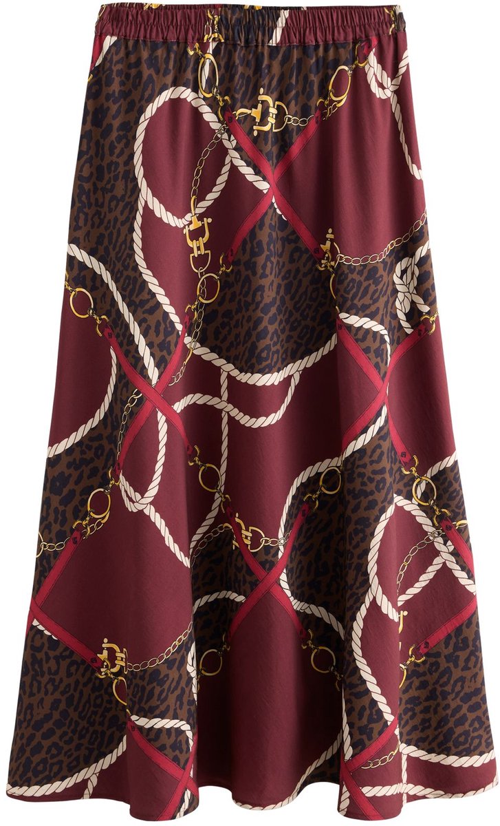 Next - Dames - Matsatijnen midirok - Rood