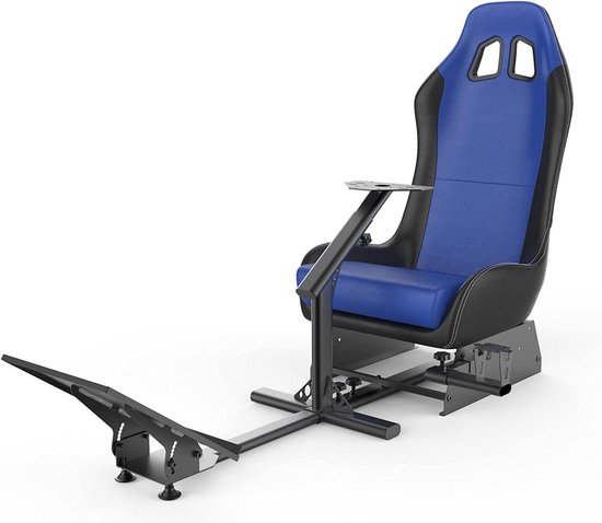 Race Cockpit - Gaming Stoel - Simulatie Racen - Opvouwbaar Ontwerp - 59 inch Lang - Zwart Blauw — afbeelding 2