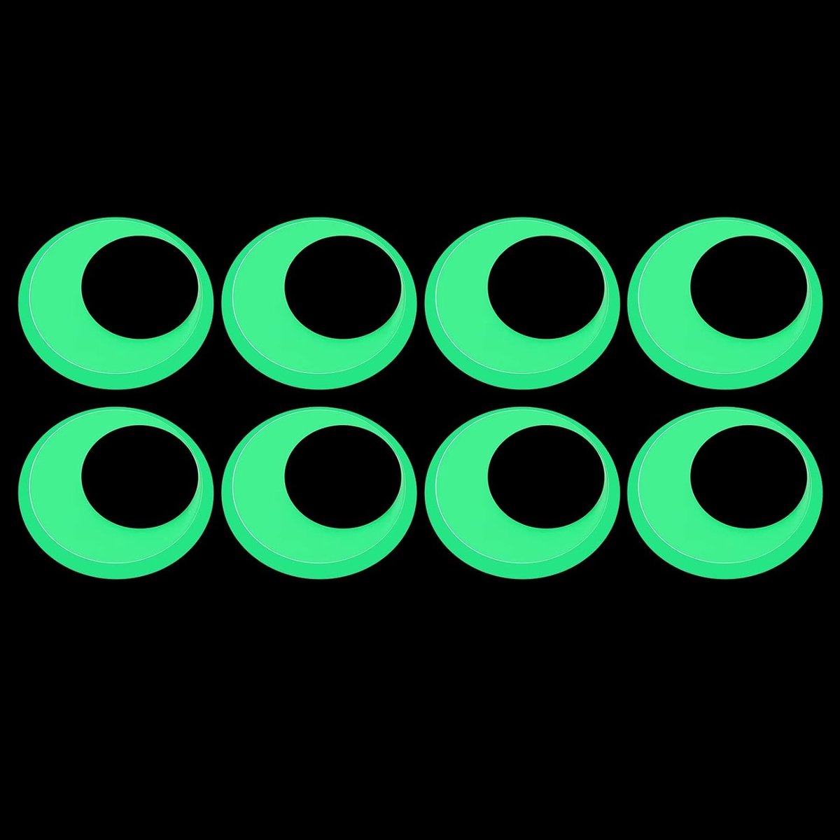 Zelfklevende Oogjes - Knutselogen Decoratie - DIY Knutselen - Glow in the Dark - 40 mm 8 Stuks - Multicolor