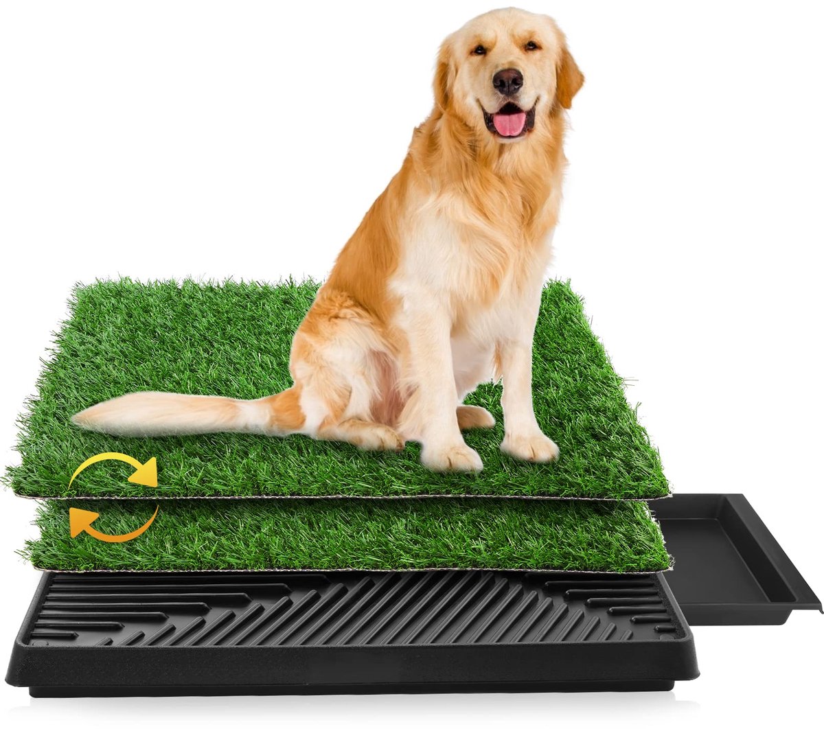 SnelShoppen - Hondentoilet voor Kleine en Grote Honden 63x50 cm - Duurzaam Kunstgras, Gemakkelijk te Reinigen - Trainingsmat voor Balkon, Tuin, Toilet