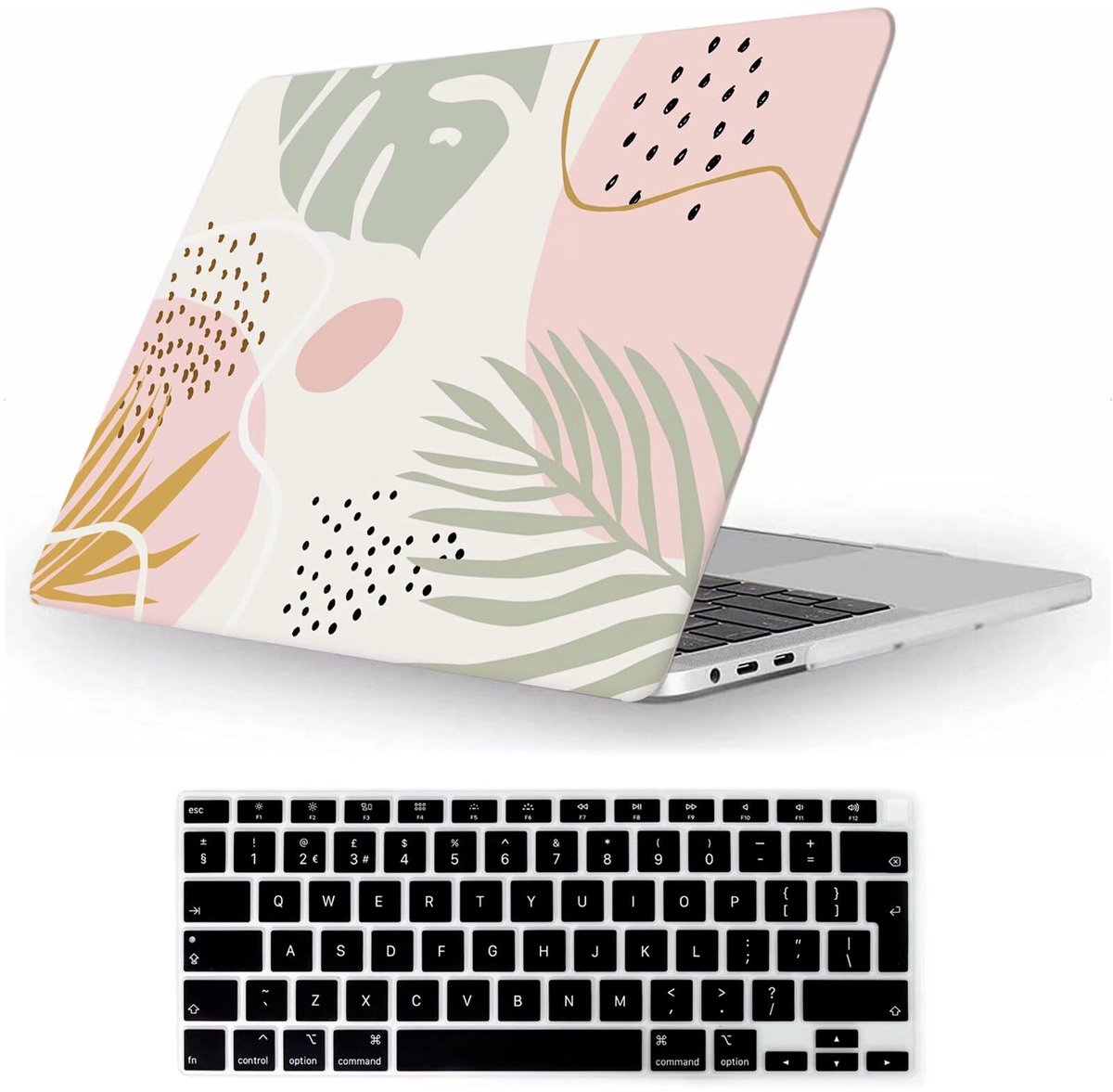 SnelShoppen - Fancity Compatibele Laptop Hoes voor MacBook Pro 14 inch 2025 2024 2023 2021, Slanke Harde Plastic Bescherming met Toetsenbordhoes, Flow