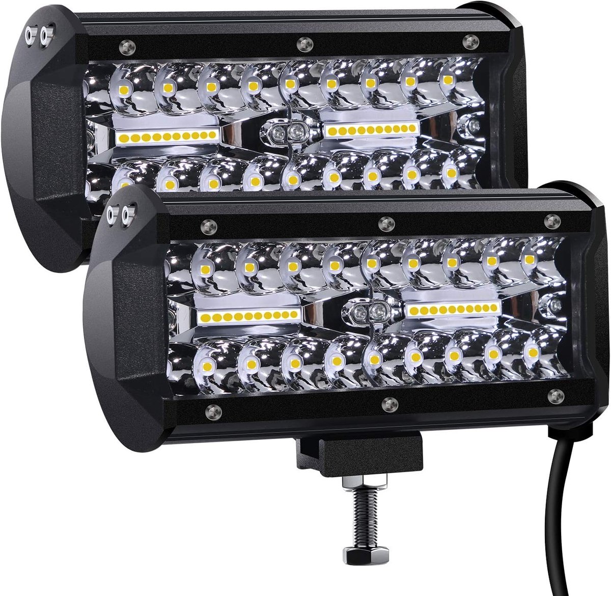 SnelShoppen - Kraumi LED Werklamp 7 Inch 300W Cree Schijnwerper 27000lm 12V Auto Waterdicht IP67 Werklicht (2 Stuks)