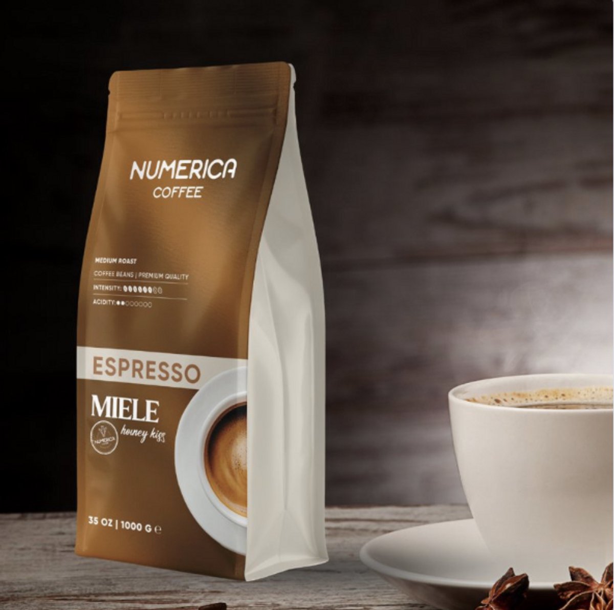 Numerica Koffie bonen - medium roast - premium kwaliteit - espresso - Miele - 6KG