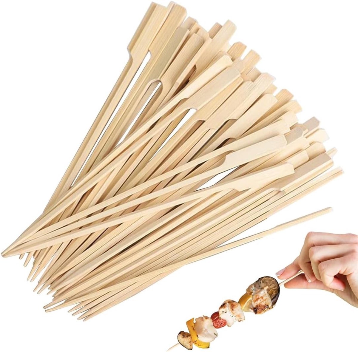 Houten Prikkers voor Appetizers, Barbecue, Marshmallows en Cocktails - Ideaal voor Feestjes en Buffetten