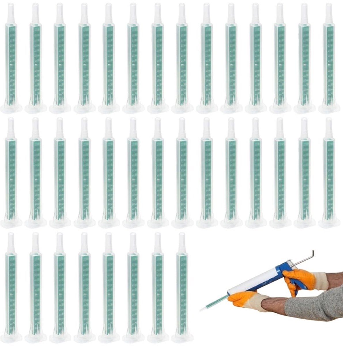 Epoxy mengnozzles voor AB-lijm - 50 stuks statische mengtubes voor lijmpistool en epoxy toepassingen