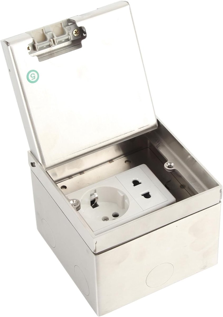 Vloersocket van RVS voor inbouw, waterdicht en geschikt voor AC250V, ideaal voor kantoor, hotel en schoolgebruik