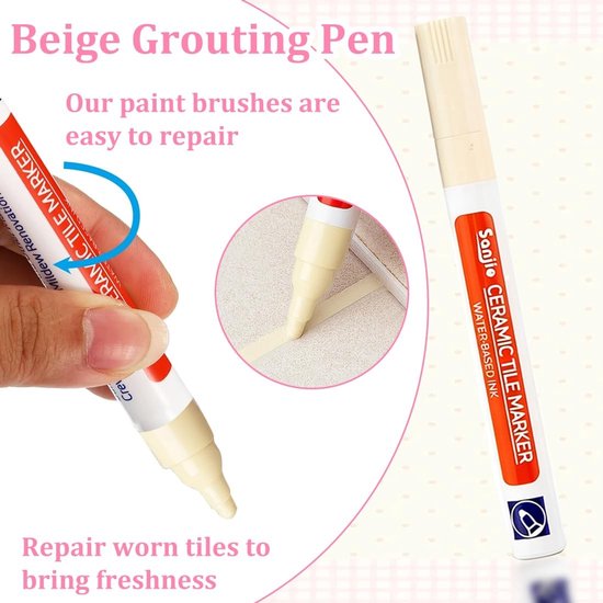 Grout Marker voor Tegels, Muren en Vloeren - 3 Stuks in Beige voor Een Frisse Afwerking — afbeelding 4