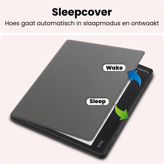 Hoes Geschikt voor Kobo Elipsa 2E Hoesje Bookcase Cover Book Case Hoes Sleepcover - Grijs — afbeelding 3