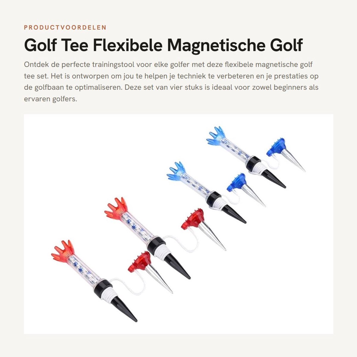 Dailygoods- Golf Tee Flexibel - Golf Tee Kunststof - Golf Tee Set (4 stuks) - Duurzaam - Lichtgewicht - Betrouwbaar Materiaal - Golfaccessoire