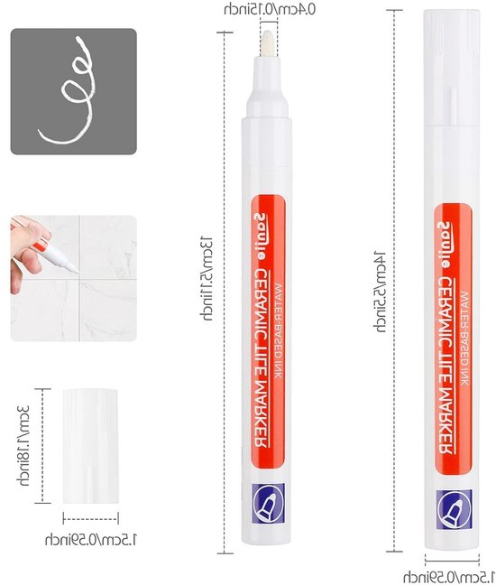 6 Stuks Grout Marker Wit voor Tegels, Grout Pen voor Badkamer en Keuken, Herstel van Tegelvoegen, Grout Reparatie Pen met Vervangende Tegel en Onderhoudsoplossingen — afbeelding 5